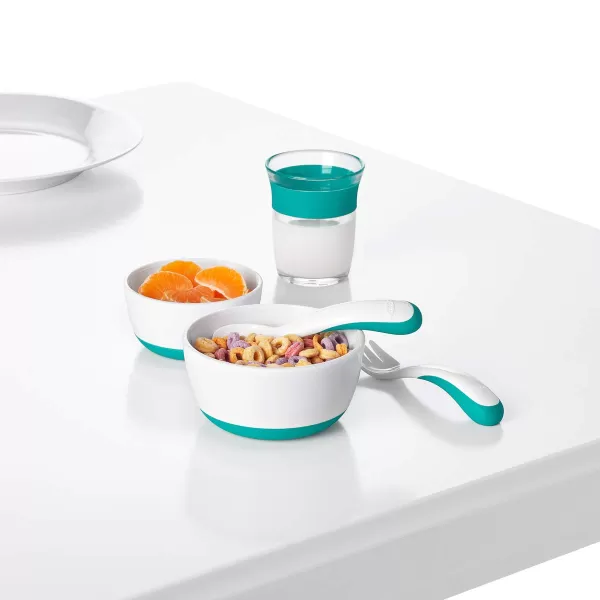 OXO Tot Plastic Fork and Spoon Set - Opal and Blossom