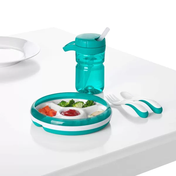 OXO Tot Plastic Fork and Spoon Set - Opal and Blossom