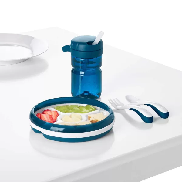 OXO Tot Plastic Fork and Spoon Set - Opal and Blossom