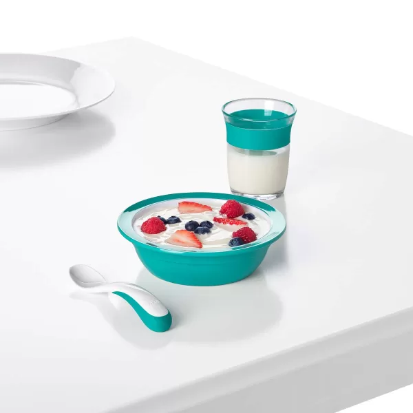 OXO Tot Plastic Fork and Spoon Set - Opal and Blossom