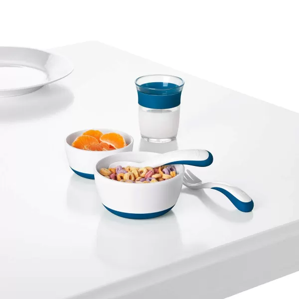 OXO Tot Plastic Fork and Spoon Set - Opal and Blossom
