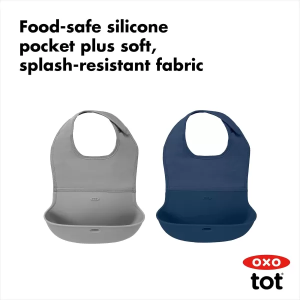 OXO Tot Roll-Up Bib - 2 Pack - Drizzle and Dusk