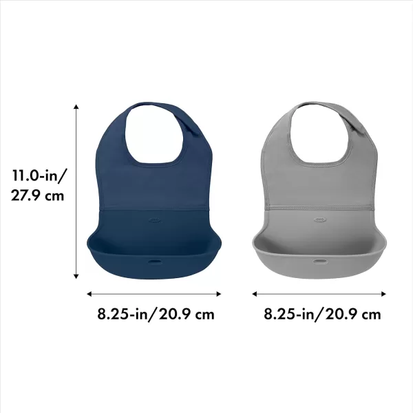 OXO Tot Roll-Up Bib - 2 Pack - Drizzle and Dusk