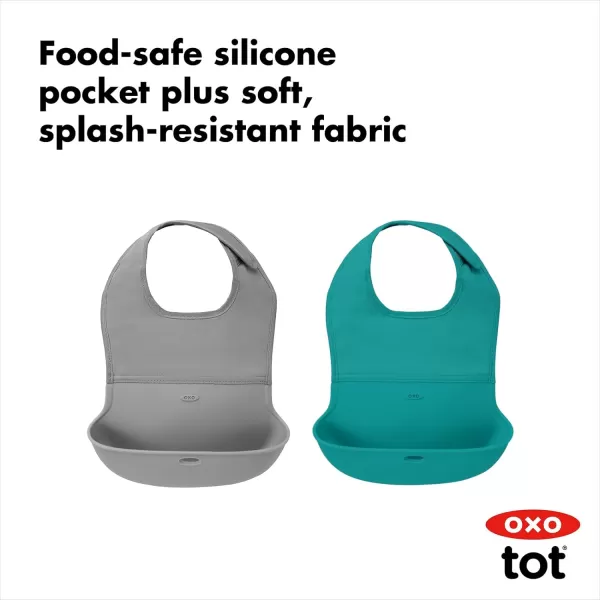 OXO Tot Roll-Up Bib - 2 Pack - Drizzle and Dusk