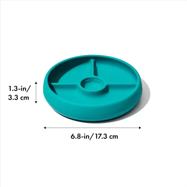 OXO Tot Silicone Divided Plate Navy , 6.8x1.3 Inch 
