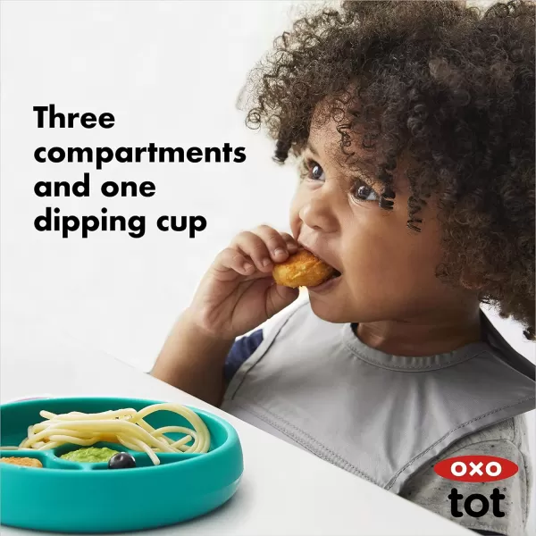 OXO Tot Silicone Divided Plate Navy , 6.8x1.3 Inch 