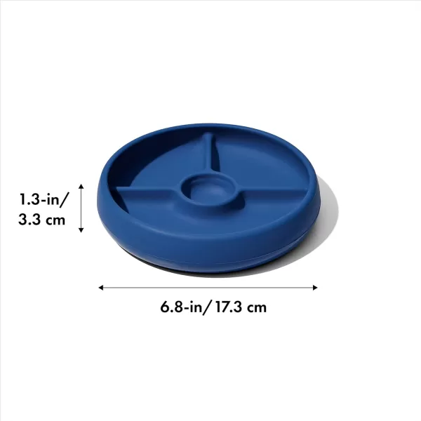 OXO Tot Silicone Divided Plate Navy , 6.8x1.3 Inch 