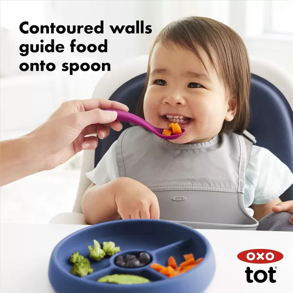 OXO Tot Silicone Divided Plate Navy , 6.8x1.3 Inch 