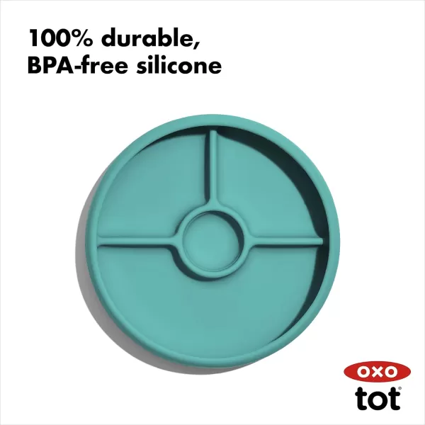 OXO Tot Silicone Divided Plate Navy , 6.8x1.3 Inch 