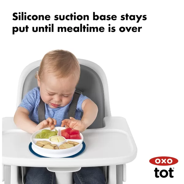 OXO Tot Stick &amp; Stay Suction Divided Plate - Navy