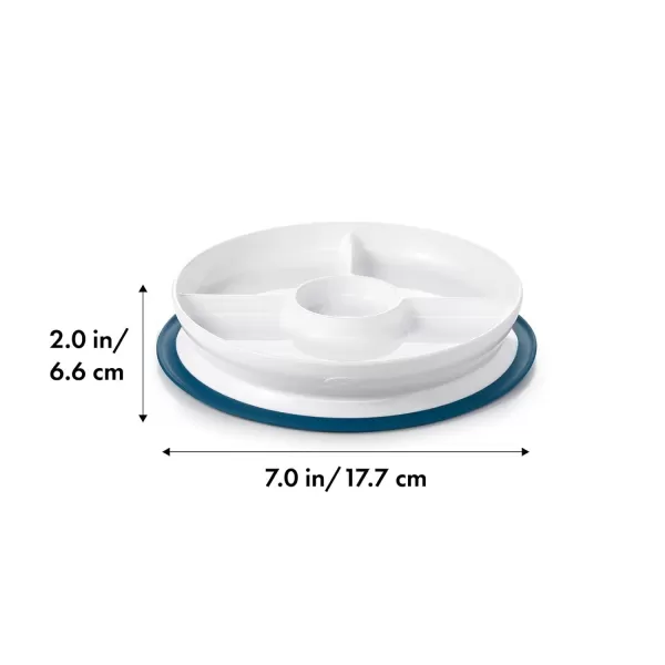 OXO Tot Stick &amp; Stay Suction Divided Plate - Navy