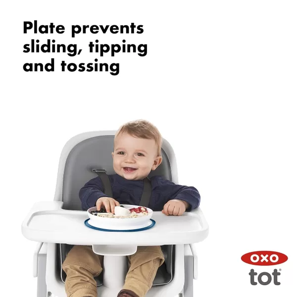 OXO Tot Stick &amp; Stay Suction Divided Plate - Navy