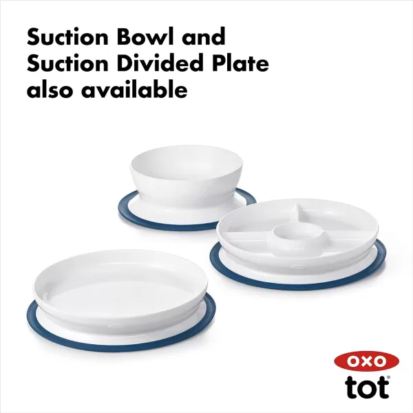 OXO Tot Stick &amp; Stay Suction Divided Plate - Navy