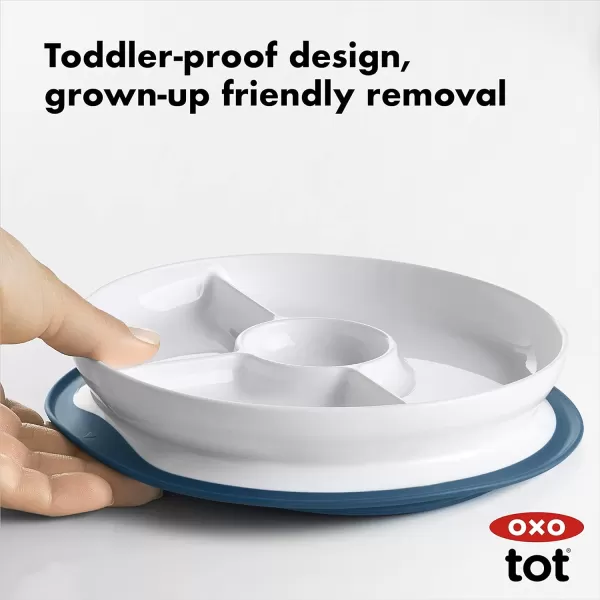 OXO Tot Stick &amp; Stay Suction Divided Plate - Navy
