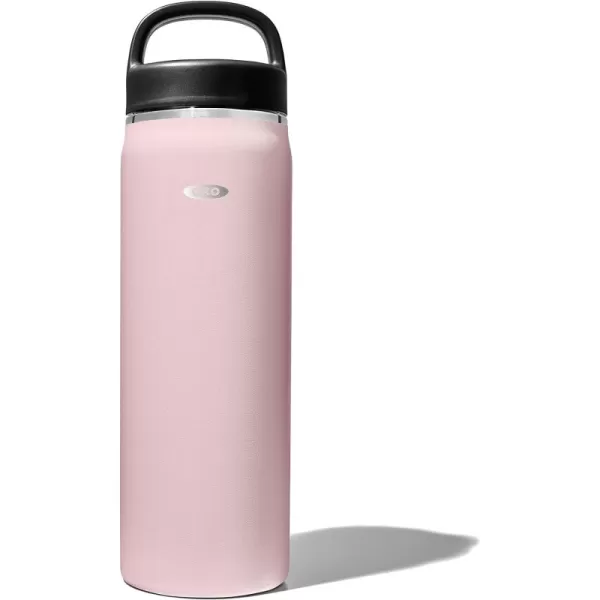 OXO 40 oz Insulated Handled Lid Water Bottle, Rose Quartz