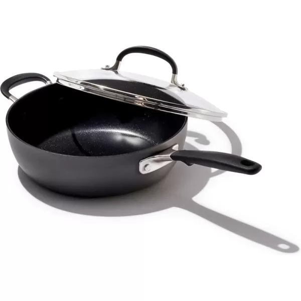 OXO Good Grips 11” Square Grill Pan, 3-Layered German Engineered Nonstick Coating, Stainless Steel Handle with Nonslip Silicone, Black