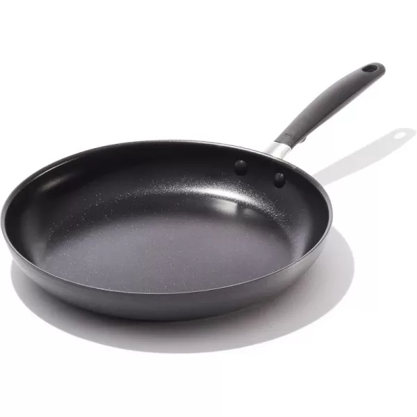 OXO Good Grips 12" Frying Pan Skillet, 3-Layered German Engineered Nonstick Coating, Stainless Steel Handle with Nonslip Silicone, Black