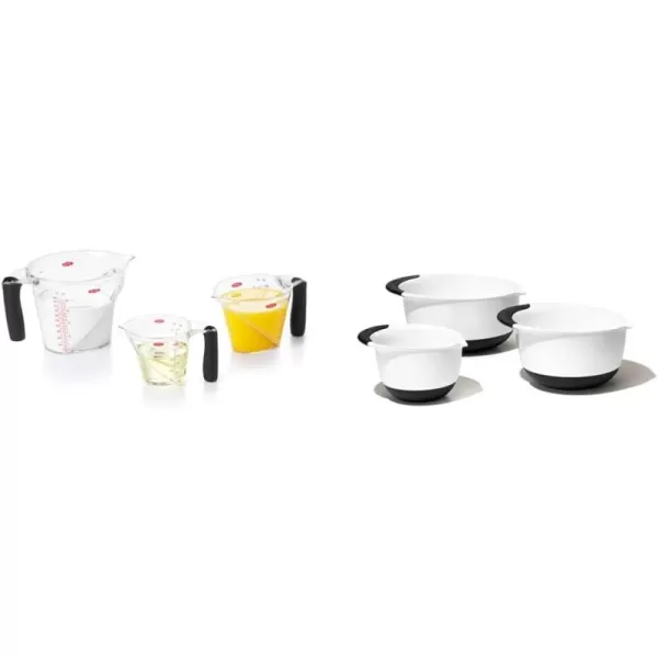 OXO Good Grips 3-Piece Angled Measuring Cup Set, Black