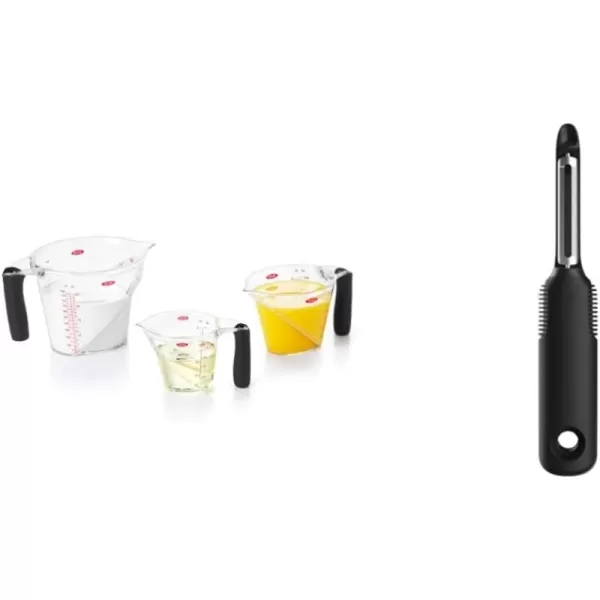 OXO Good Grips 3-Piece Angled Measuring Cup Set, Black