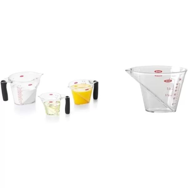 OXO Good Grips 3-Piece Angled Measuring Cup Set, Black