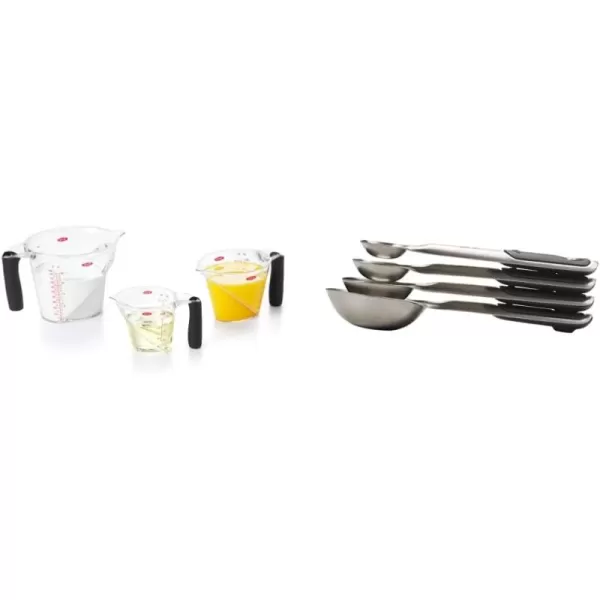 OXO Good Grips 3-Piece Angled Measuring Cup Set, Black