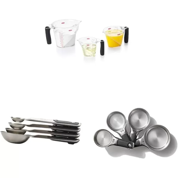 OXO Good Grips 3-Piece Angled Measuring Cup Set, Black