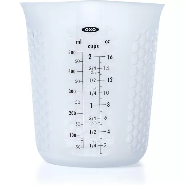 OXO Good Grips 3 Piece Squeeze &amp; Pour Silicone Measuring Cup Set, Blue
