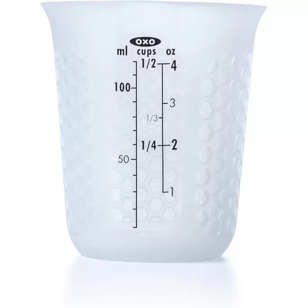 OXO Good Grips 3 Piece Squeeze &amp; Pour Silicone Measuring Cup Set, Blue