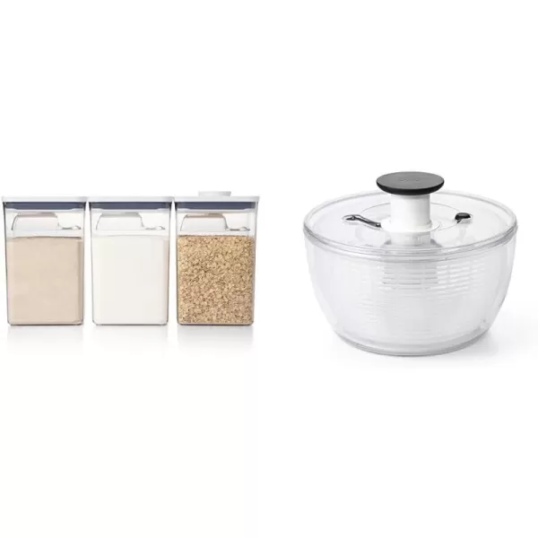 OXO Good Grips 6 Piece Large Canister Set with Scoops, 4.4 qt each, White