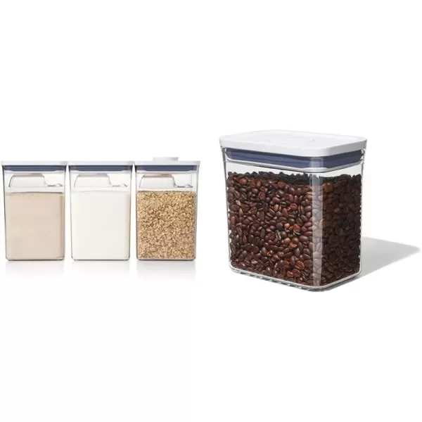 OXO Good Grips 6 Piece Large Canister Set with Scoops, 4.4 qt each, White