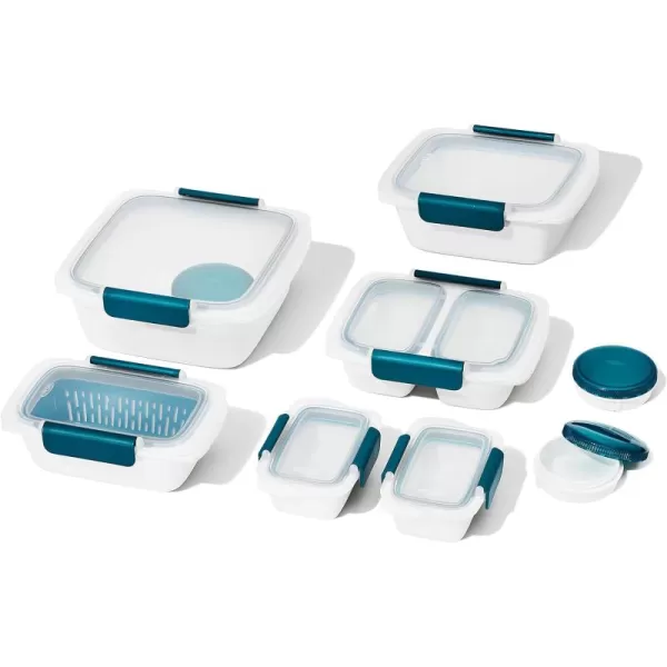 OXO Good Grips Prep &amp; Go 20 Piece Set | Leakproof Food Storage | Ideal for leftovers, meal prep and work lunches | BPA Free | Microwave Safe | Dishwasher Safe | Freezer Safe | Odor and Stain Resistant