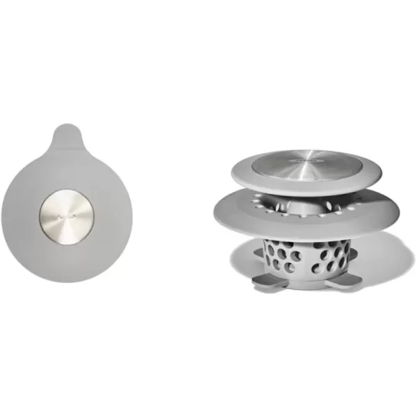 OXO Good Grips Silicone/Stainless Steel Tub Stopper, Grey