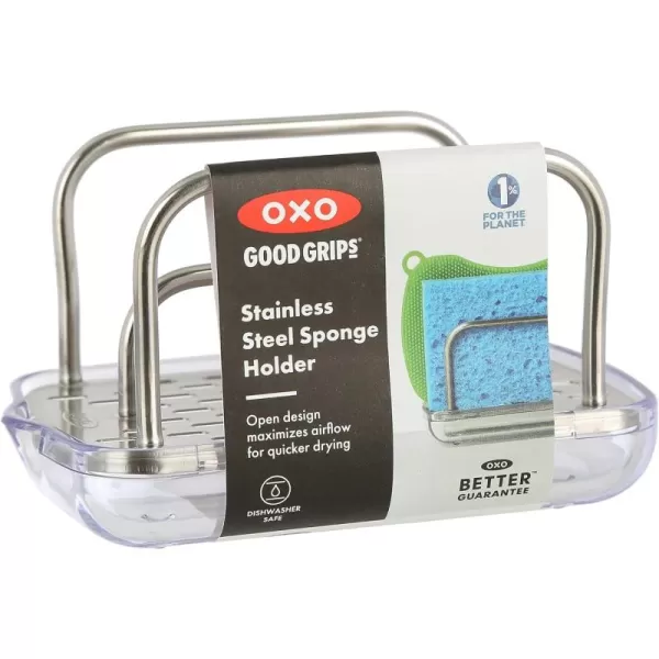OXO Good Grips Stainless Steel Sponge Holder,Black