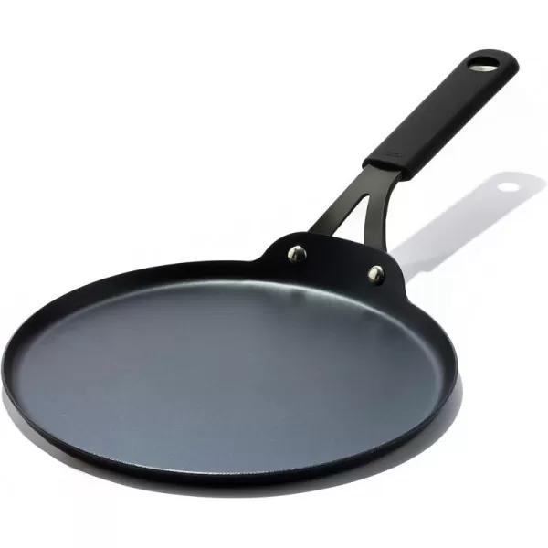 OXO Obsidian Pre-Seasoned Carbon Steel, 8" Frying Pan Skillet with Removable Silicone Handle Holder, Induction, Oven Safe, 1.8 Liters, Black