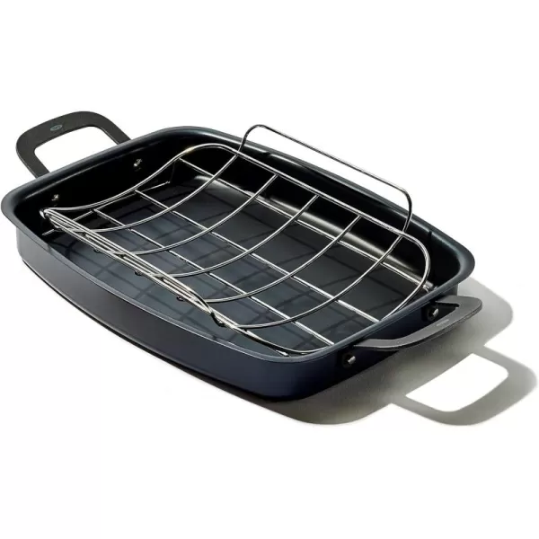 OXO Obsidian Pre-Seasoned Carbon Steel, 8" Frying Pan Skillet with Removable Silicone Handle Holder, Induction, Oven Safe, 1.8 Liters, Black