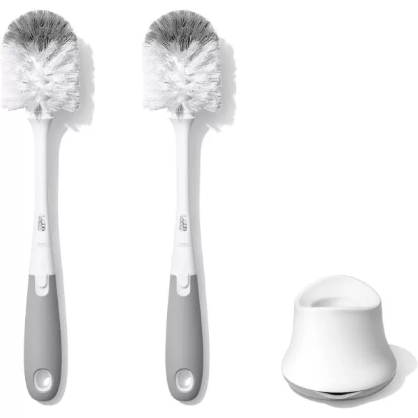 OXO Tot Bottle Brush with Nipple Cleaner and Stand - Gray