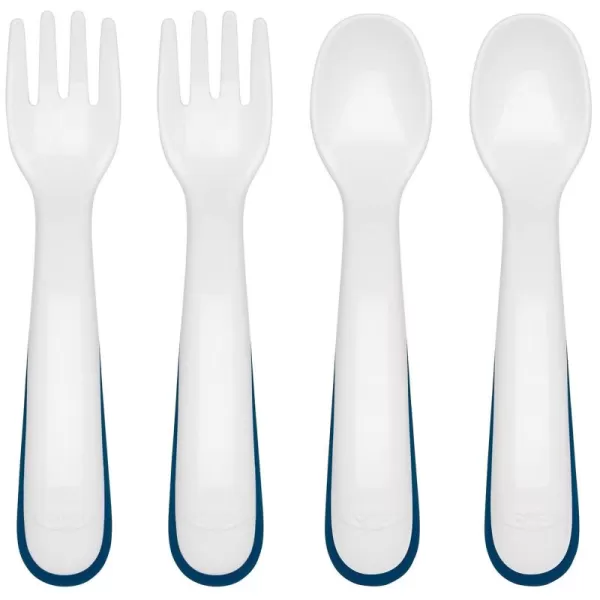 OXO Tot Plastic Fork and Spoon Set - Opal and Blossom