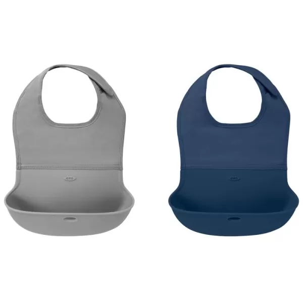 OXO Tot Roll-Up Bib - 2 Pack - Drizzle and Dusk