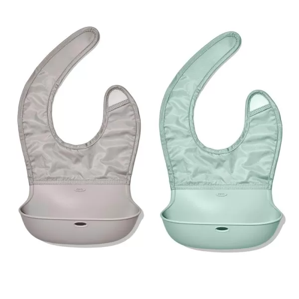 OXO Tot Roll-Up Bib - 2 Pack - Drizzle and Dusk