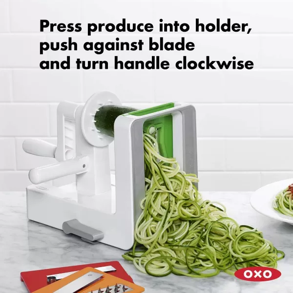 OXO Good Grips 3-Blade Tabletop Spiralizer with StrongHold Suction, White