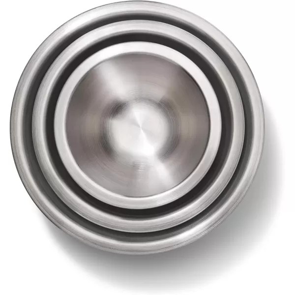OXO Good Grips 3-Piece Stainless-Steel Mixing Bowl Set, White