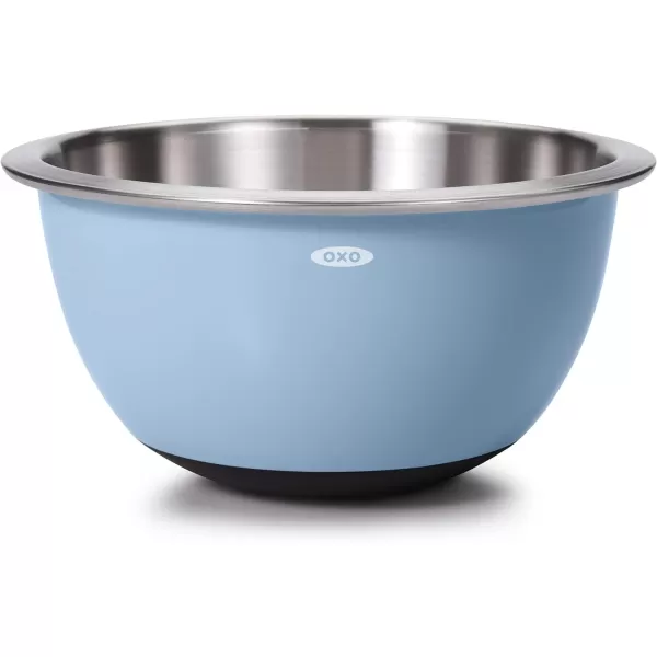 OXO Good Grips 3-Piece Stainless-Steel Mixing Bowl Set, White