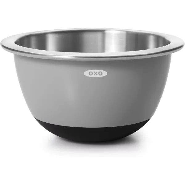 OXO Good Grips 3-Piece Stainless-Steel Mixing Bowl Set, White
