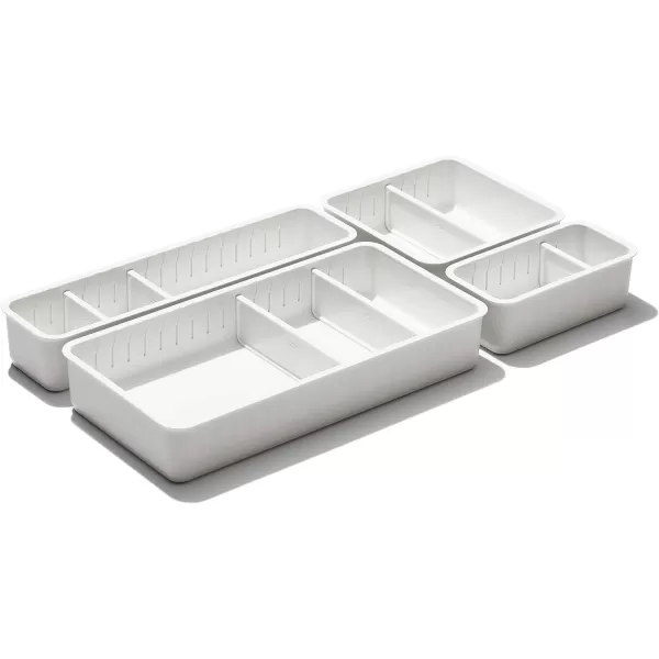 OXO Good Grips 4-Piece Complete Adjustable Drawer Bin Set with Removable Dividers