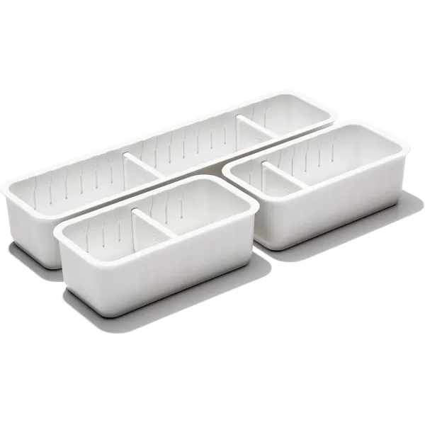 OXO Good Grips 4-Piece Complete Adjustable Drawer Bin Set with Removable Dividers
