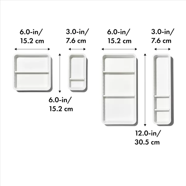 OXO Good Grips 4-Piece Complete Adjustable Drawer Bin Set with Removable Dividers