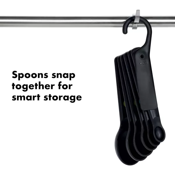 OXO Good Grips 6-Piece Plastic Measuring Spoons with Scraper- White