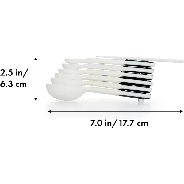 OXO Good Grips 6-Piece Plastic Measuring Spoons with Scraper- White