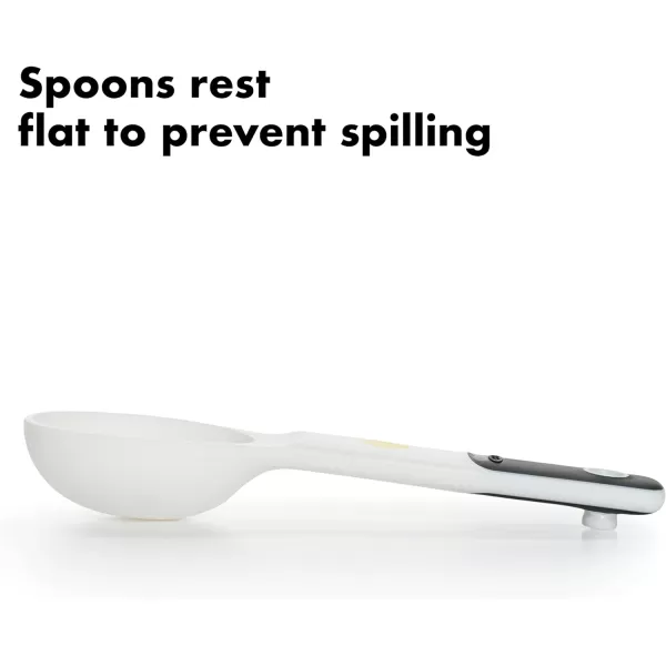 OXO Good Grips 6-Piece Plastic Measuring Spoons with Scraper- White