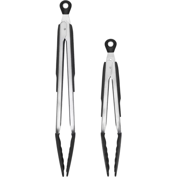 OXO Good Grips 9-Inch Tongs with Silicone Heads, Black